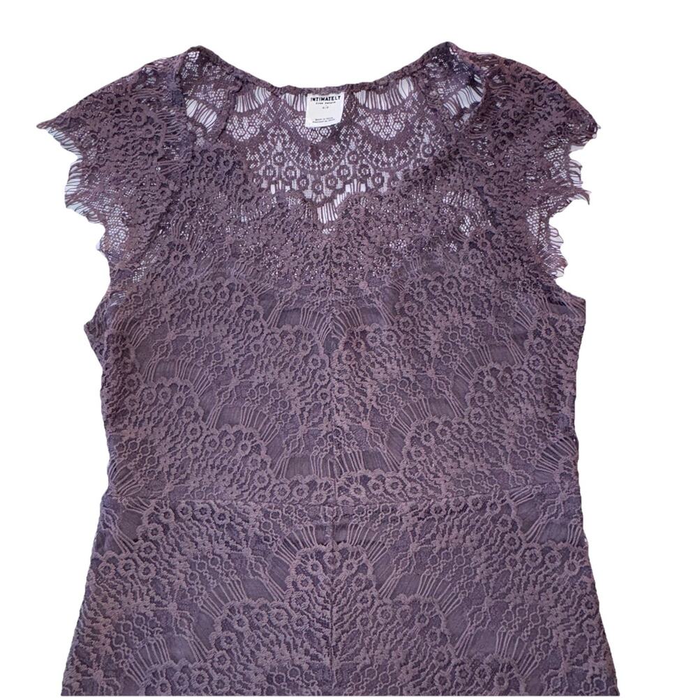 Intimately Free People Peek-a-Boo Purple Slip Dress Lace Cap Sleeve Sheath Small - Picture 2 of 12